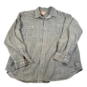 Blue Mountain Mens green heathered button down shirt.  Size 2XL, XXL, outdoors